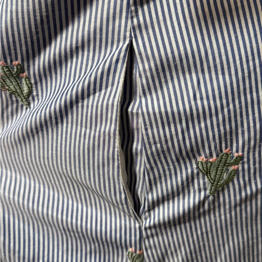 NWOT ModCloth Cactus Embroidered Striped Shirt Dress Size 16 Retro Rockabilly - Picture 6 of 11